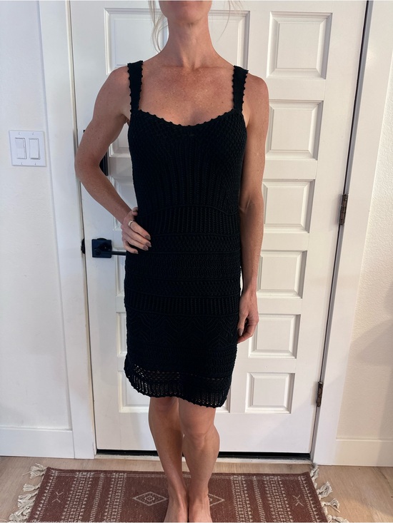 Abercrombie & Fitch Dresses & Skirts - Abercrombie & Fitch Black Crochet Knit Dress